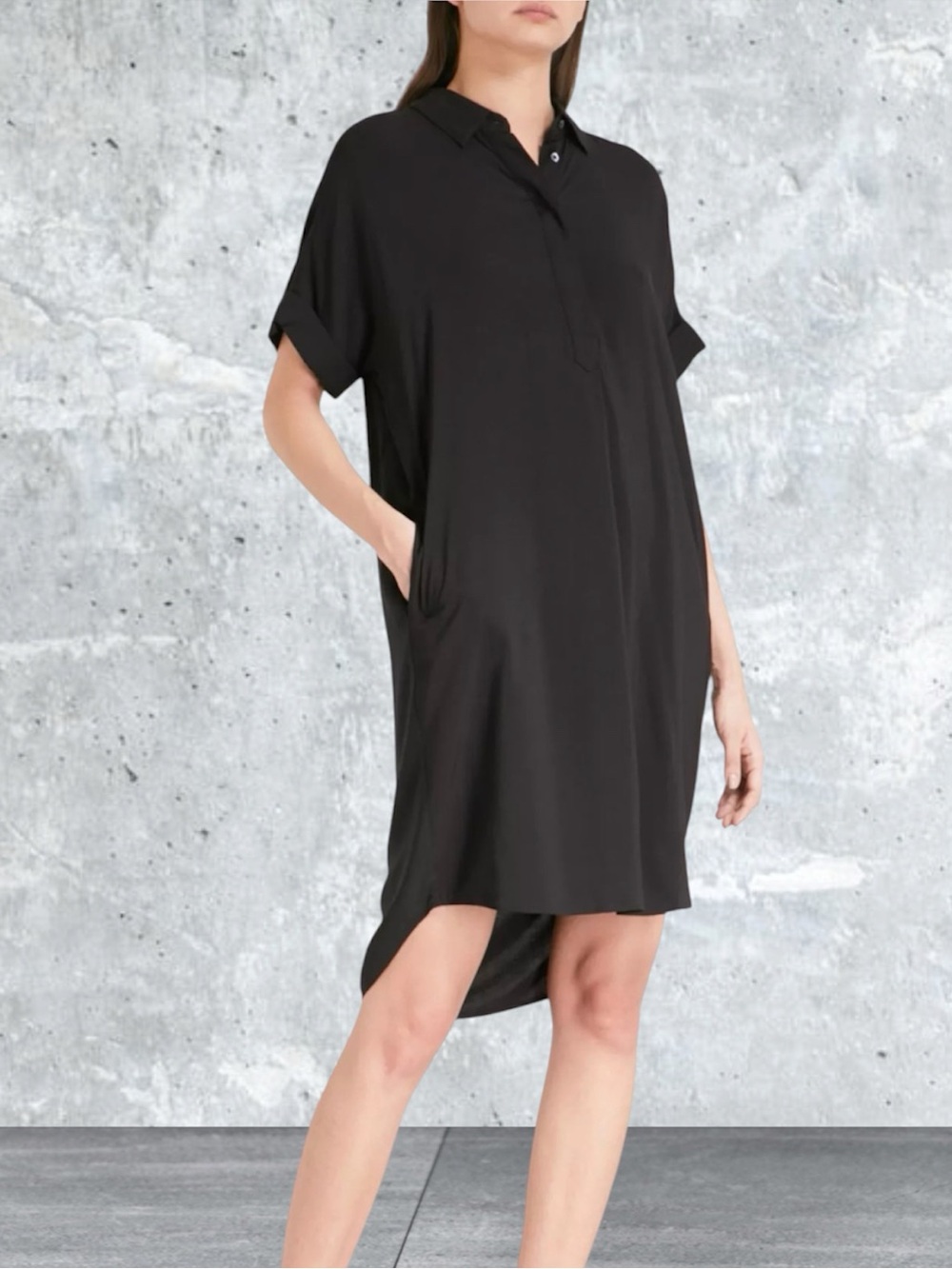 The White Company Classic black jersey shirt dress